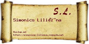 Simonics Liliána névjegykártya